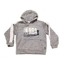 NBA Hoodie Kids Gray White Pullover Sweatshirt Long Sleeve Athleisure