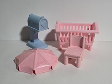 Lote Vintage Años 90 Playskool Casa de Muñecas Casa Muebles Accesorios 4 Piezas