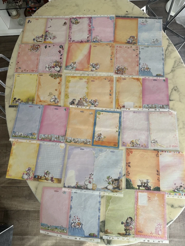 2 CLASSEURS GROS LOT DIDDL VINTAGE FEUILLES SACHETS ENVELOPPE PAPIER A LETTRE - Photo 2/4