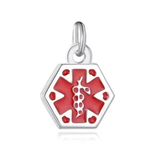 Medical Alert ID Symbol MINI Charms Silver, Gold, Rose Gold Stainless Steel