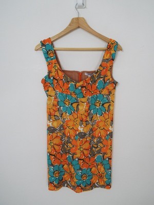 Women's Miaou Orange Floral Print Dress BNWT Size M