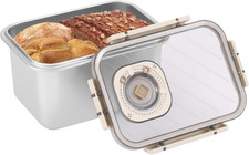 Bread Box for Homemade Bread, Time Recording Bread Storage Container with Lid, A