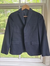 RALPH LAUREN Blazer Sport Coat Jacket Youth Boys Navy Blue Size 12 R