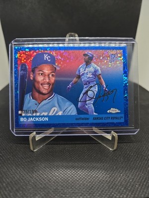2025 Topps Chrome Platinum Bo Jackson Blue Mini-Diamond Refractor #/199