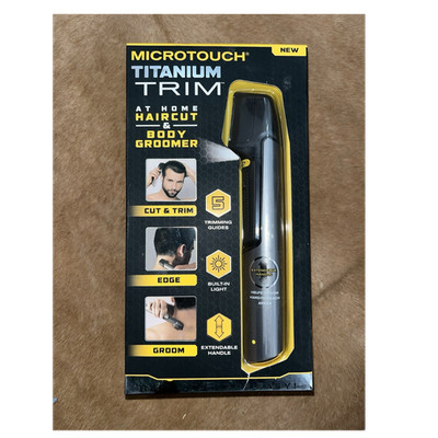 MicroTouch Titanium Trim Body Groomer Gray Black Cordless Light 5 Guides