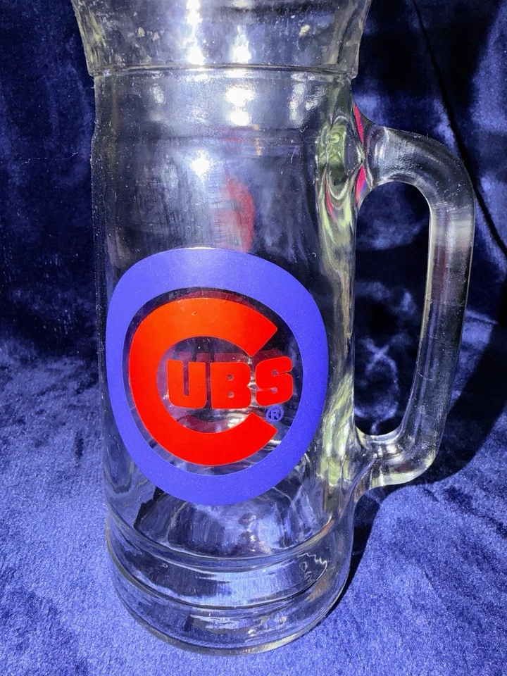 Vintage Chicago Cubs 7" Glass Beer Mug - Image 2 of 4