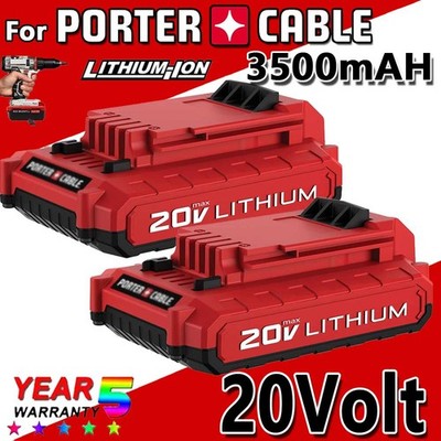 1~2X 20Volt 3.5Ah Lithium-ion Battery for Porter Cable 20V MAX PCC685L PCC680L 