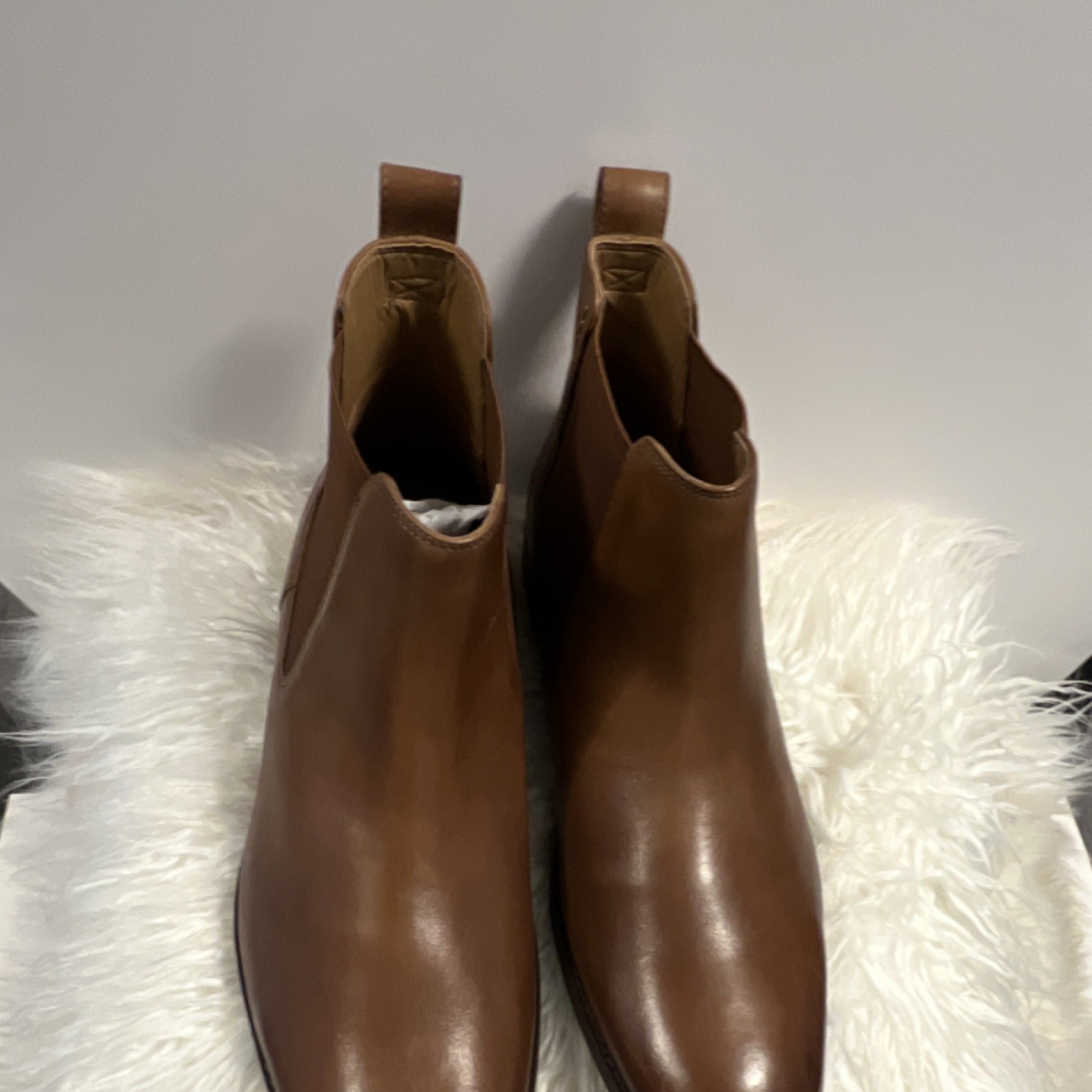 Bostonian Chelsea Boots Brown Leather Pull On Round Toe Ankle Men's Size 11.5-image