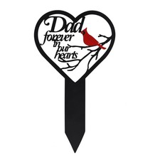 Memorial Grave Markers Cemetery Decorations, Heart Memorial Cemetery Stakes