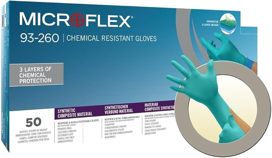Gants Chimiques Ansell Microflex 93-260 Taille L pour Ateliers Mécaniques et Laboratoires