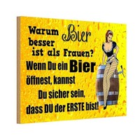 Holzschild 12X18 Cm Pinup Warum Bier Besser Ist Als Frauen Pin Up Deko Geschenk