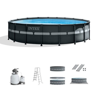 Intex 18ft X 52in Ultra XTR Pool Set with Sand Filter Pump Ladder Ground Cloth a