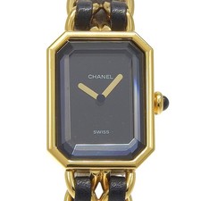 CHANEL H0001 Premiere L Watches blackDial Plated Gold/leather Quartz Analo...