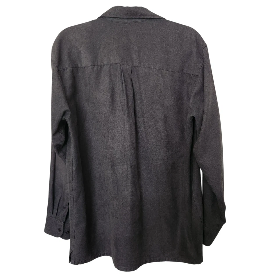 Marc Edwards Sueded Luxe Mens Button Front Long Sleeve Shirt Gray Size Medium - Image 2 of 4
