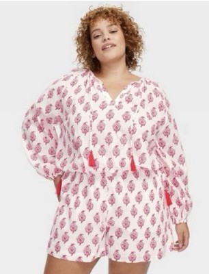 Roller Rabbit x Target Bouquet Side-Tie Beach Pull-On Shorts Pink Size XL
