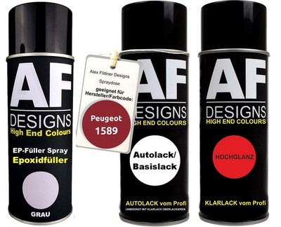 Epoxid Spraydose Set für Peugeot 1589 Rouge Syracuse Metallic Spraydose EP Grund