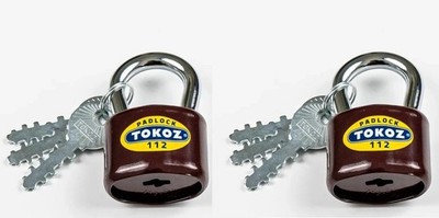 2 X TOKOZ 112/45 (Czech Republic) High Security Padlock. JOBLOT OF 2 LOCKS
