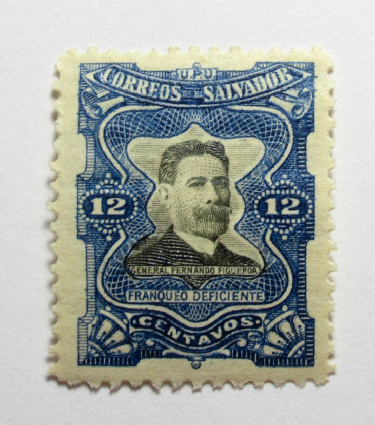 El Salvador Postage Stamp Scott 385 General Figueroa 12 Centavos 1910 Mint