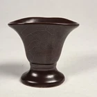 Red Wing Rumrill Art Pottery 3¼" Vase 557 What Nots in rare chocolate brown