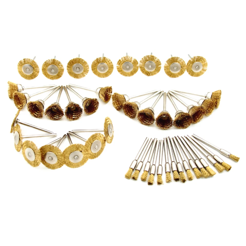 Vástago de 3 mm 15 * Alambre en forma de T + 15 * Alambre tipo cuenco + 15 * Cepillo de pulido de rueda tipo pasador g Foto 3 de 4