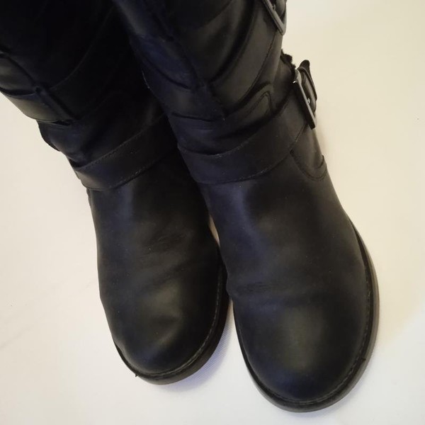 Women Clarks Boots Brown Leather 40 #7C2G
