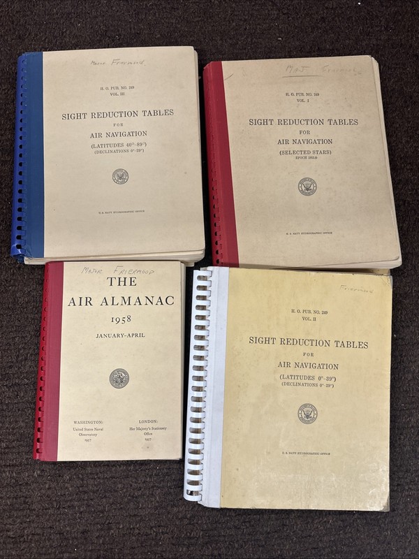 1950s US Navy Publications Sight Reduction Tables & Air Almanac Major Friermoop