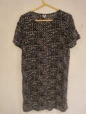 Kin Dress UK 12 Black White John Lewis Knee Length Very Smart