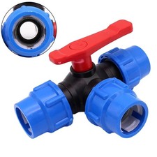 20/25/32/40/50mm PE Pipe Faucet Diverter 3-Way Ball Valve Plastic Valve Ball