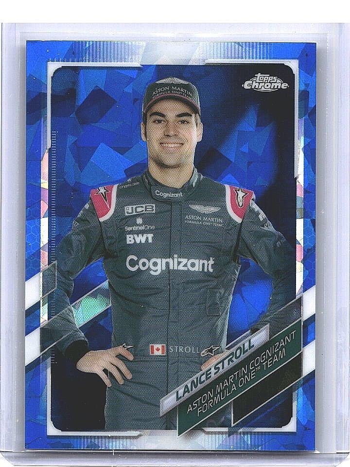 LANCE STROLL 2021 TOPPS CHROME FORMULA 1 SAPPHIRE #8 ASTON MARTIN