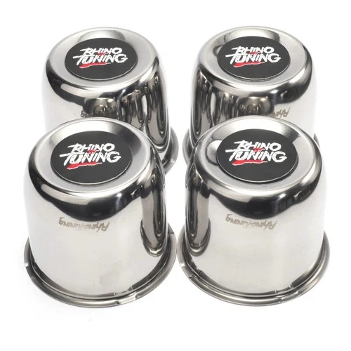 4x 3.27" Chrome Push-Through Hub Center Caps for RV Trailer Truck Wheels