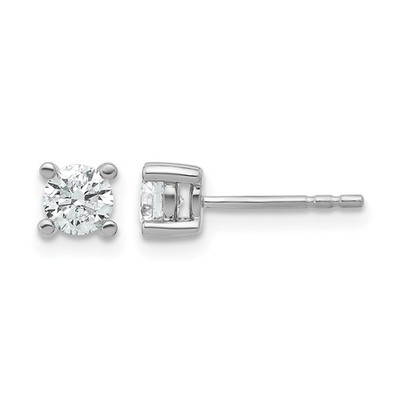 14 Karat Weißgold 5/8 Karat im Labor gezüchteter Diamant VS+ F+ rund komplett vier Krappen