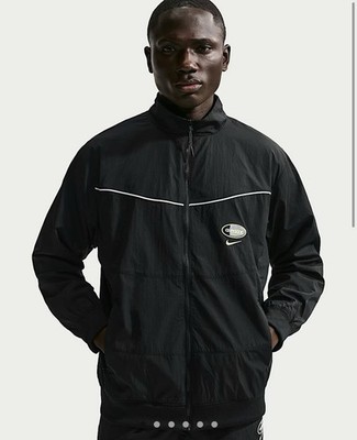 Nike Air Max Men's Black Track Jacket Full Zip Lightweight Nylon M