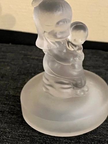 Vtg Fenton-Ruege Frosted Clear Glass Kneeling Little Girl Praying Figurine