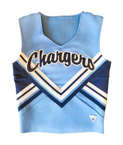 Varsity Spirit Fashions Cheerleading Shell Top Blue Chargers V-Neck Size 34 / L