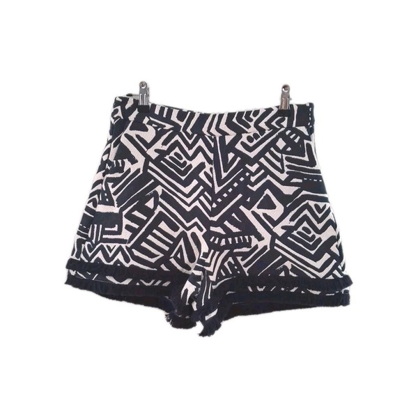 KOOKAI High-waisted Shorts Size 38 Navy Floral Fringe Amalfi European Summer 