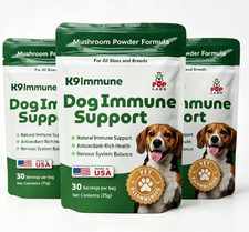 3 Pup Labs K9 Immune, All-Natural Mushroom Powder for Dogs Immunity-30 Serving