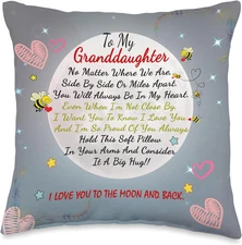 To My Granddaughter/Niece Gifts, Birthday Christmas Day Gift Throw Pillow