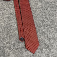 Brooks Brothers Silk Tie Mens Red Square Pattern 100 Pure Silk- Made in USA NWT