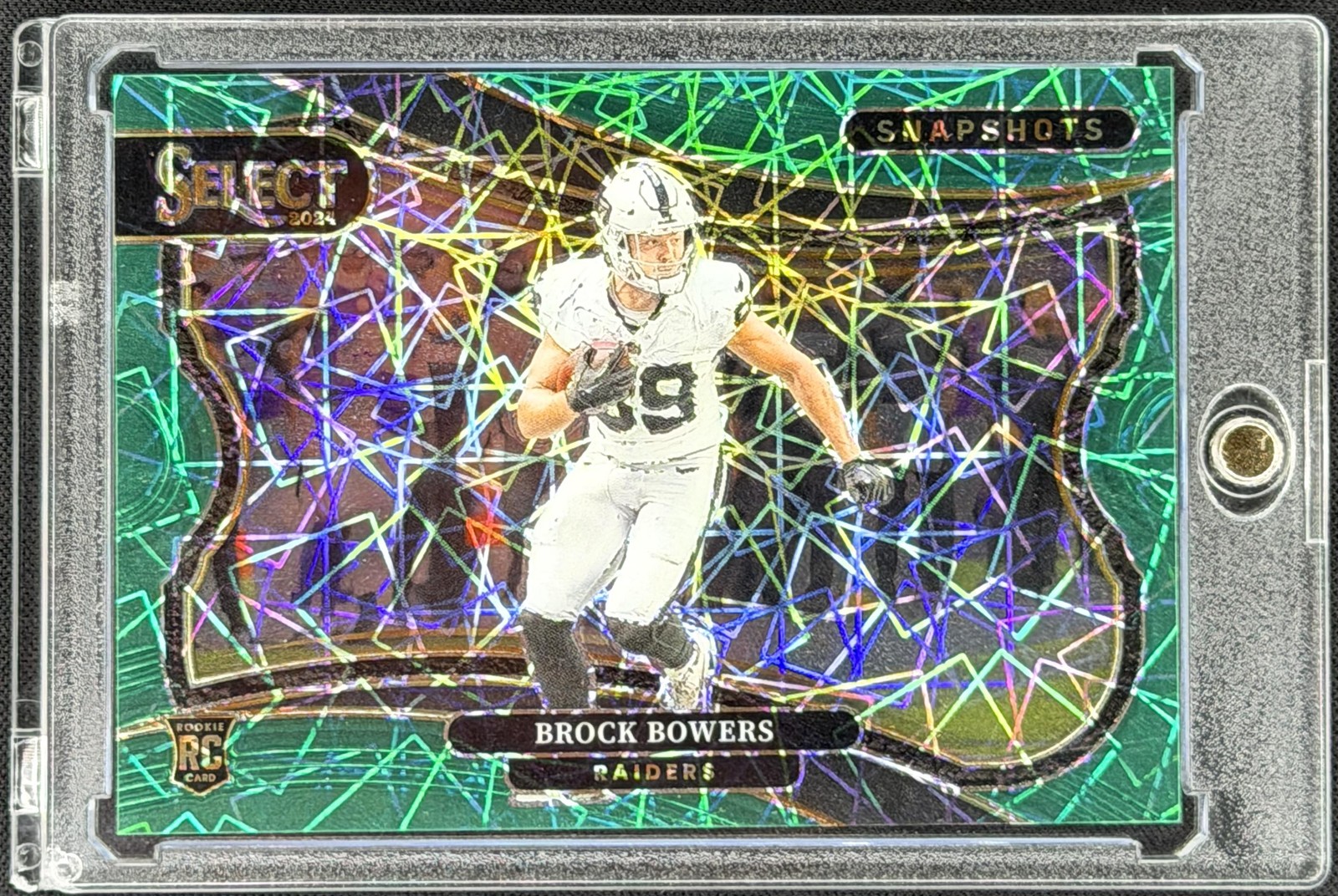 Brock Bowers 2024 Panini Select #20 Snapshots Green Velocity Prizm 3/5 Raiders