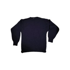 Vintage Woolovers Guernsey Style Jumper Navy Blue Medium Wool Used