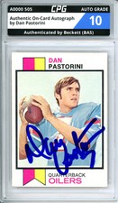 Authentic On-Card Autograph Signed by Dan Pastorini CPG Auto Grade 10