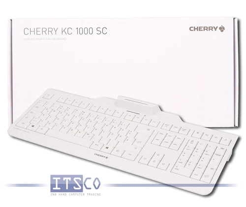 TASTATUR CHERRY KC 1000 SC USB SMARTCARD-TERMINAL WEIß - GRAU DEUTSCH NEU & OVP