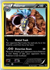 Carta Pokemon Malamar XY 76/146 rara giocata moderatamente - epoca media