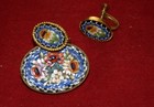 Vintage Italian Micro Mosaic Brooch and ear bobs Made in Italy Floral, Colorful — photo 8