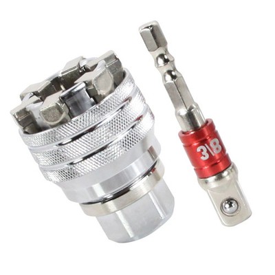 10-19mm Universal Socket Tool Adjustable Multifunction Wrench Sleeve Adapter Kit