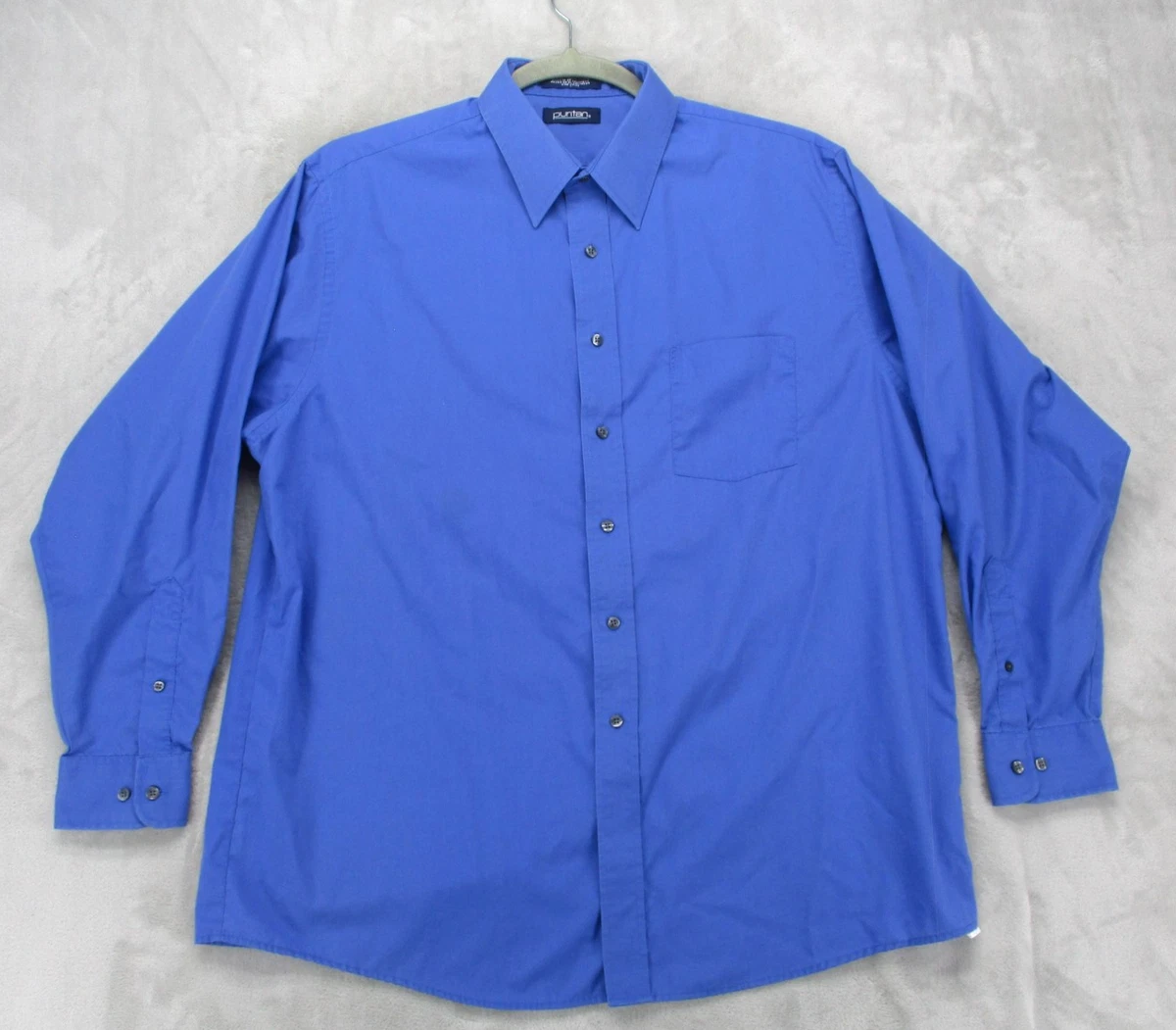 puritan dress shirts Wrinkle Free Men's Shirt Size L Long Sleeve Black Puritan Men's Dress Shirts for