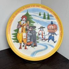 Vintage McDonald’s Plate 1977 Ronald McDonald Christmas Winter Scene Melamine