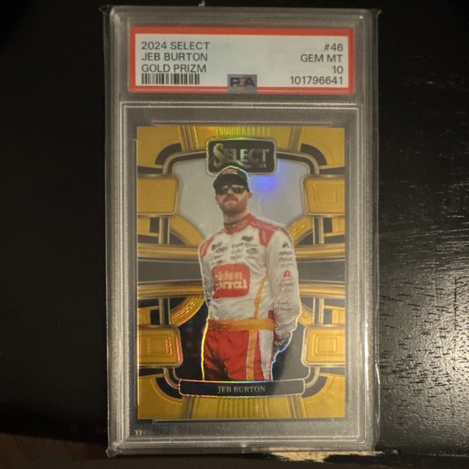 2024 Panini Select Grandstand Jeb Burton #46 Gold Prizm /10 PSA 10 NASCAR