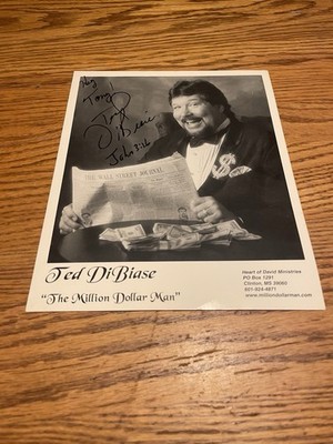 Ted DiBiase Million Dollar Man Wrestling Autograph 8x10