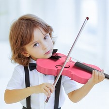 School Band 1/8 Size Acoustic Violin Pink w/ Case Bow Rosin